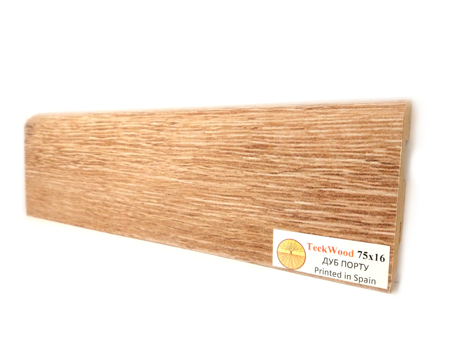 Плинтус МДФ ламинированный TeckWood Дуб Порту 2150×75×16